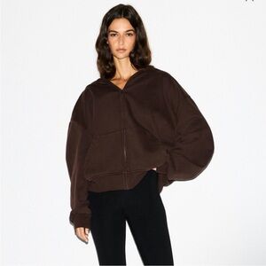 SKIMS Boyfriend Fleece Oversized Zip Up Hoodie